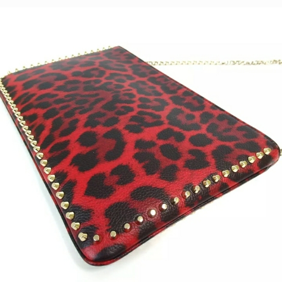 CHRISTIAN LOUBOUTIN RED LEOPARD 2WAY CLUCH BAG - Picture 6 of 8